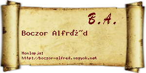 Boczor Alfréd névjegykártya